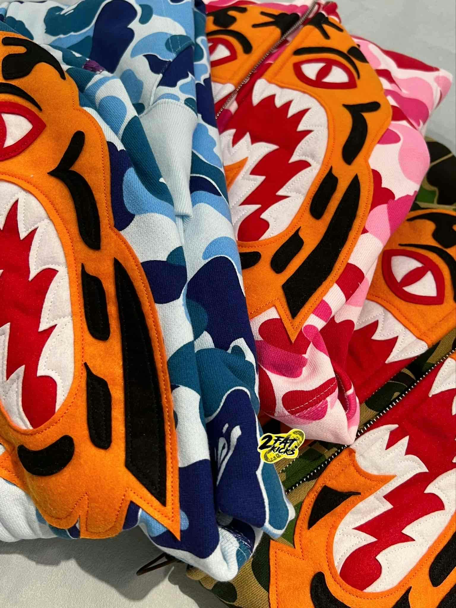 BAPE ABC Camo Tiger Full Zip Hoodie Pink BAPE ABC Camo Tiger Full Zip Hoodie Pink